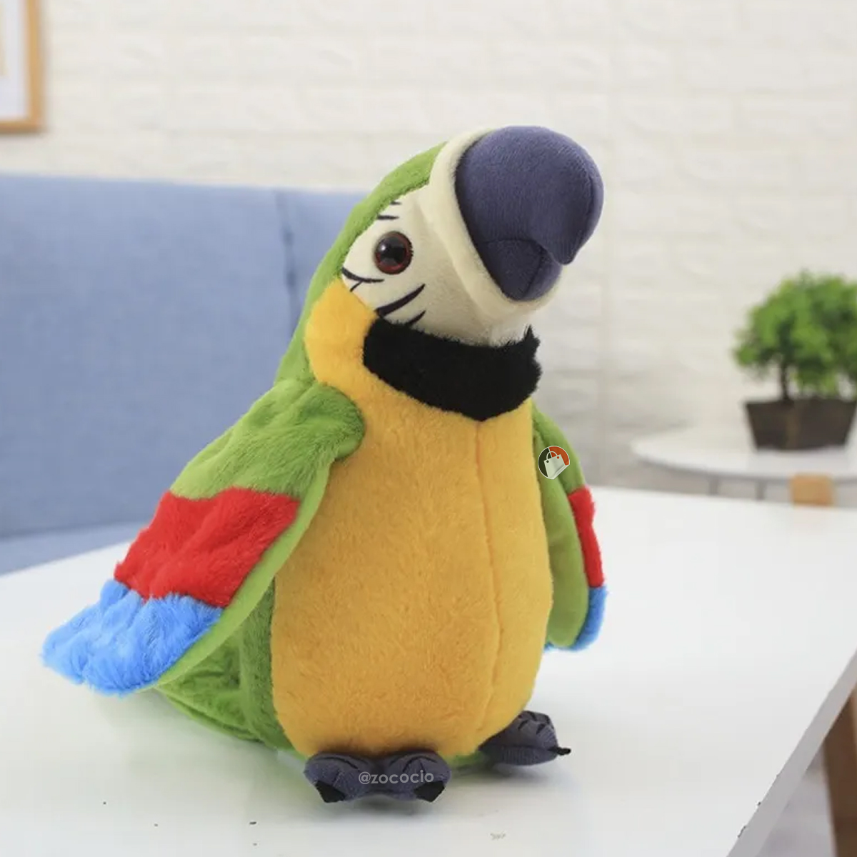 Loro Bailarín Peluche Parlanchín Repite - COLOR: Cactu